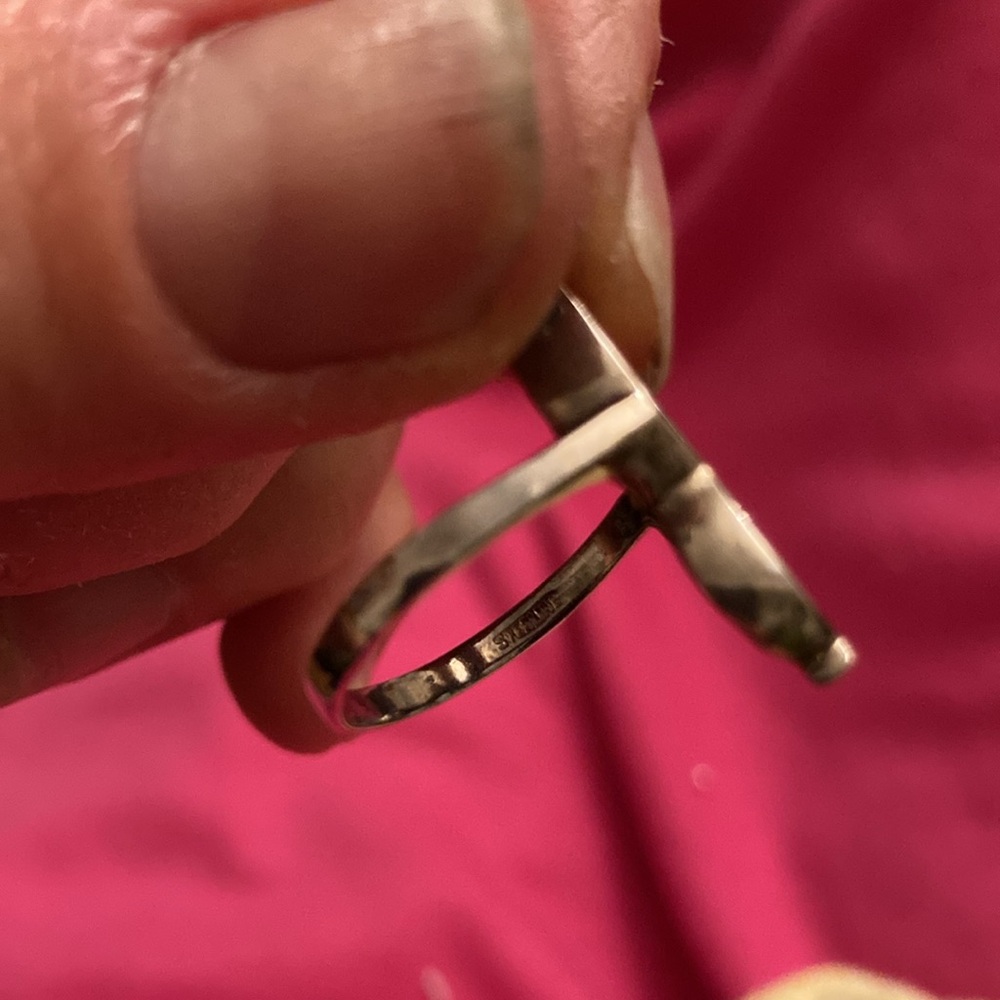 Sterling Silver Unisex Script Initial “R” Ring, S… - image 3